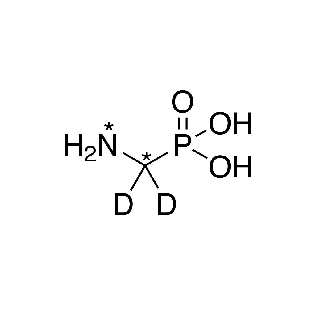 Aminomethylphosphonic acid (AMPA) (13C, 99%; 15N, 98%; methylene-D2, 98%) 100 Âµg/mL in water