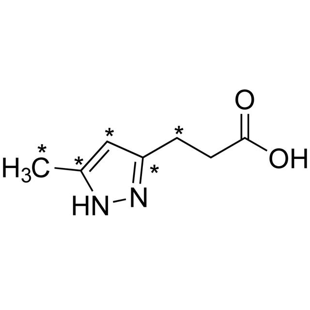 3-(3-Methyl-1H-pyrazol-5-yl)propanoic acid (MPP) (methyl-13C, pyrazolyl-13C3, 3-13C, 99%)