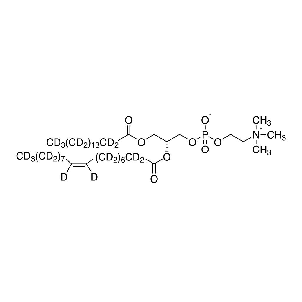 1-Palmitoyl-2-oleoyl-Sð‘-glycero-3-phosphocholine (fatty acids-D63,97%; 50-60% a, vinyl carbons)